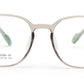 Trendy Titanium Transparent Mens Clear Frame Glasses with Silver Temple