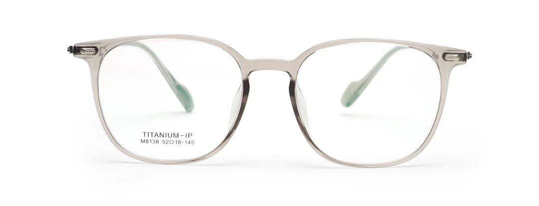 Trendy Titanium Transparent Mens Clear Frame Glasses with Silver Temple