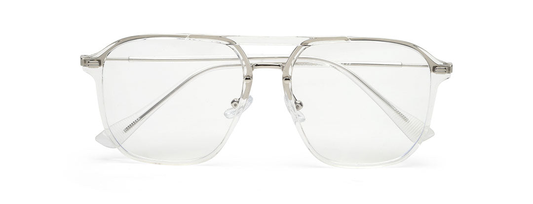 Transparent Irregular Silver Simple Glasses for Men