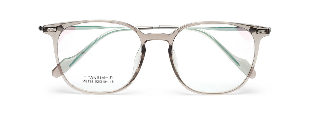 Trendy Titanium Transparent Mens Clear Frame Glasses with Silver Temple