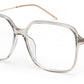 Large Square Transparent Glasses Mens with Rose Gold Temple