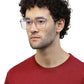 Large Square Transparent Glasses Mens with Rose Gold Temple