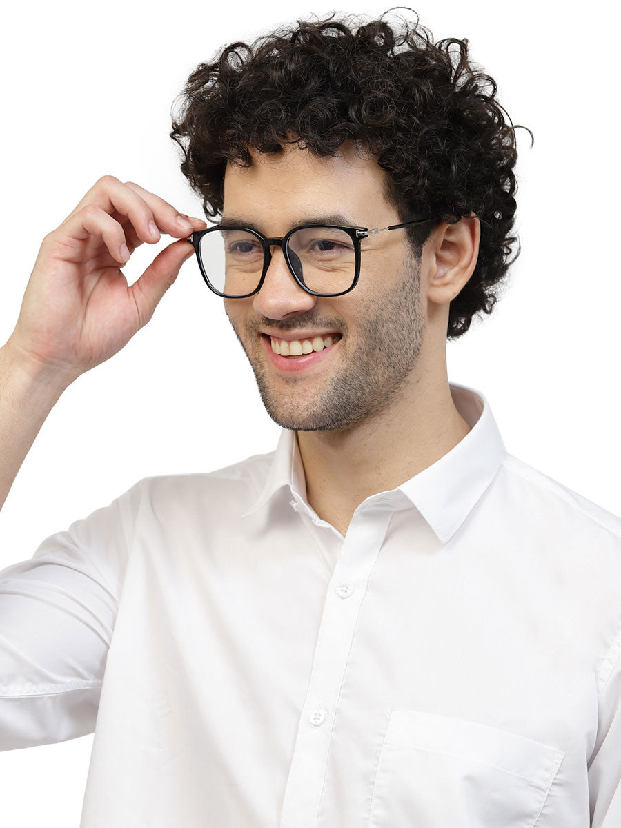 Glossy Black Full Rim Square Frame