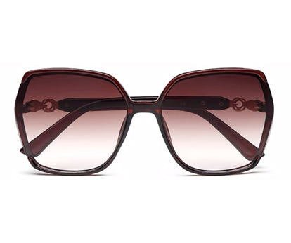 Brown Irregular Shaped UV Sunglass for Women