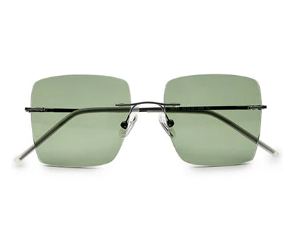 Everyday Unisex Green Square Sunglasses