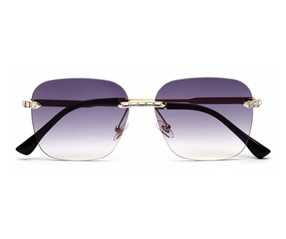 Gradient Purple Square Rimless Sunglass for Women