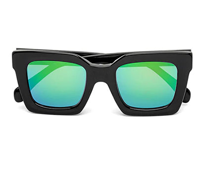 Thick Square Green Mirror Sunglass