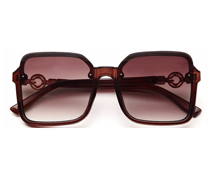 Gradient Brown Large Squared UV Sunglass