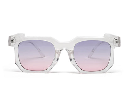 Transparent Gradient Pink Blue Vintage UV Protected Sunglass for Men & Women