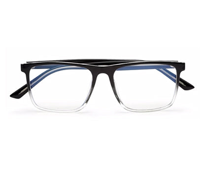 Gradient Black and Transparent Square Eyeglasses for Men