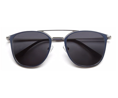 Blue/Silver Wayfarer Full Rim Metal Sunglasses