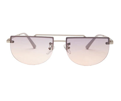 Gradual Grey Brown Half Oval UV Sunglass