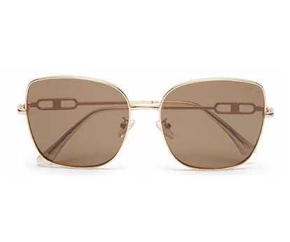 Light Brown Large Square UV Protection Sunglass for Unisex