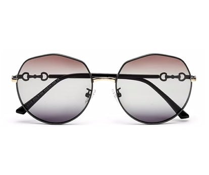 Gradient Brown Round UV Protection Sunglass for Women