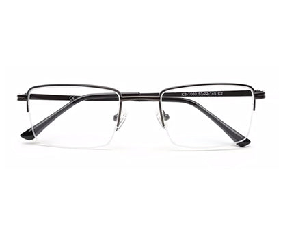 HALF RIM METALLIC GREY EYEGLASS FOR MEN