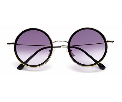 Gradual Grey Black Round Shaped UV Sunglass