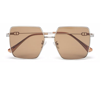 Brown Large Square UV Protection Sunglass for Women