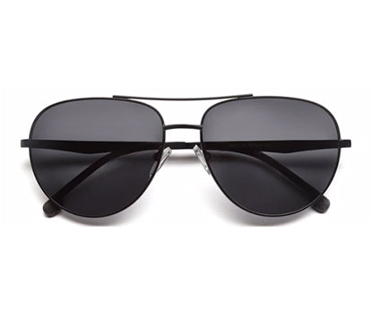 Black Aviator Full Rim Metal Sunglasses