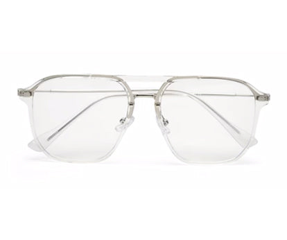 Transparent Irregular Silver Simple Glasses for Men