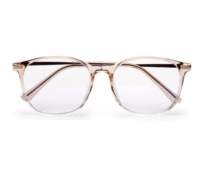 Gradient Transparent Beige Square Eyeglass for Women