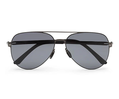 Zenith UV400 Titanium black aviator polarized large unisex sunglasses