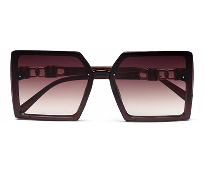 Gradient Dark Brown Square UV Sunglass for Women