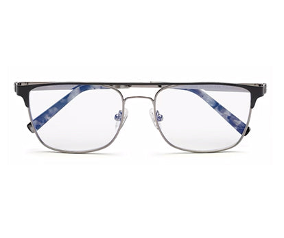 Grey Matte Rectangle Eyeglasses for Men