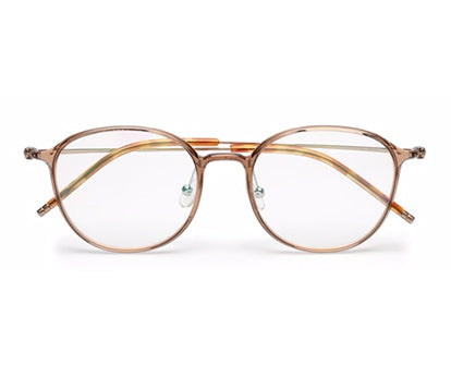 Round Shaped Transparent Brown Shades Glasses