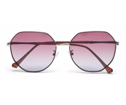 Gradient Red Oval Shape UV Protection Sunglass for Women