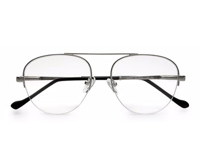 Silver Half Rim Round Women Sleek Spectacles