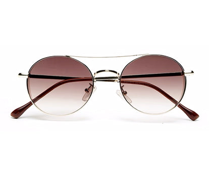 Gradual Brown Round Shaped UV Sunglass