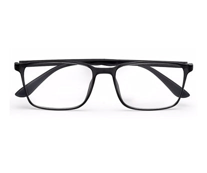 Black Glossy/Matte YourSpex Flex Rectangle Eyeglass for Men