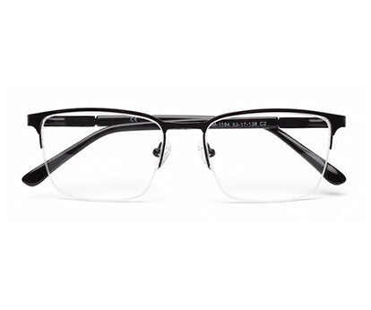 BLACK HALF RIM RECTANGULAR EYEGLASSES