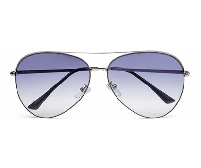 Silver Frame Gradient Blue Aviator UV Sunglass for Men and Women