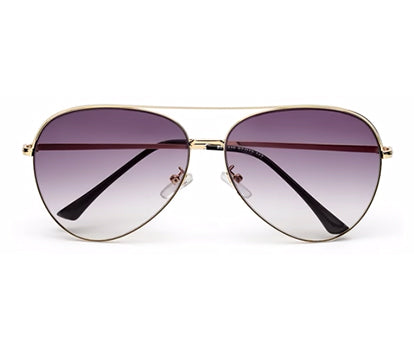 Golden Gradient Purple Aviator Sunglass for Men and Women