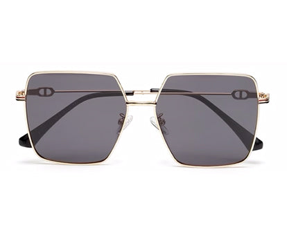 Black Large Square UV Protection Sunglass for Women