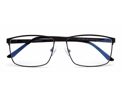 Black Metal Full-Rim Rectangle Chasma for Men