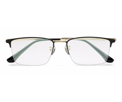ZENITH TITANIUM GOLDEN BLACK HALF RIM GLASSES FOR MEN