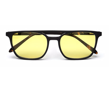 Retro Square Black Yellow Sunglasses