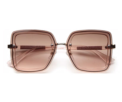 Light Brown Pink Large Squared UV Sunglass