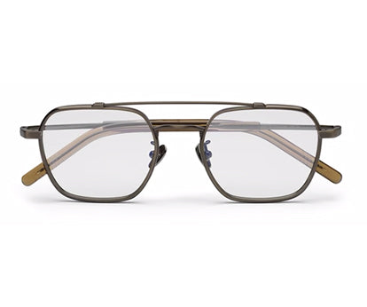 ZENITH TITANIUM METTALIC BROWN SQUARE SHAPED FULL RIM GLASSES FOR MEN