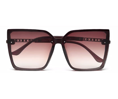 Brown Large Square UV Sunglass for Women