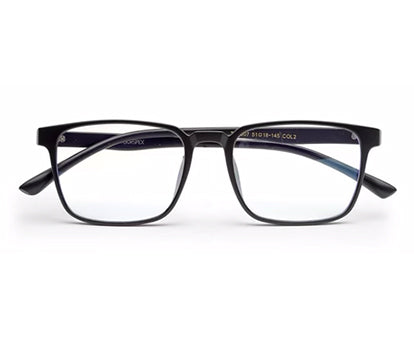 Black Full-Rim Rectangle Eyeglasses for Men
