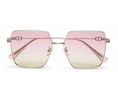 Gradient Pink Large Square UV Protection Sunglass for Women
