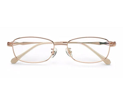 Zenith Titanium Full Rim Rose Gold Metallic Rectangle Frame for Women
