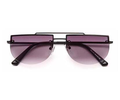 Gradient Black Half Oval UV Sunglass