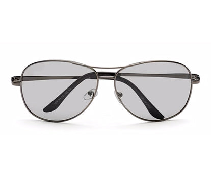 Dark Grey Black Metal UV Protected Aviator Sunglasses