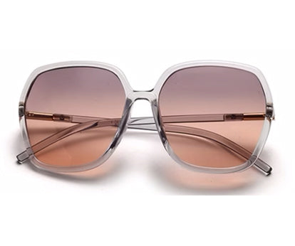 Gradient UV 400 Pink Transparent Square Sunglass for Women