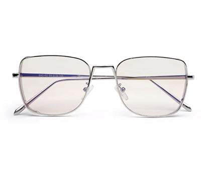 Silver Metal Square UV Sunglass for Women and Men