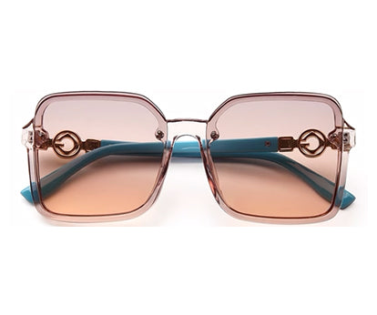 Light Pink Brown Large Squared UV Sunglass